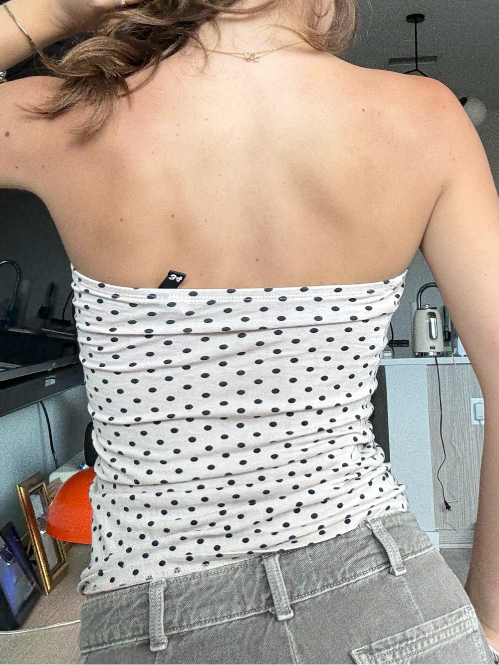 H&M Cream Strapless Polka Dot Tube Top - Picture 4 of 6
